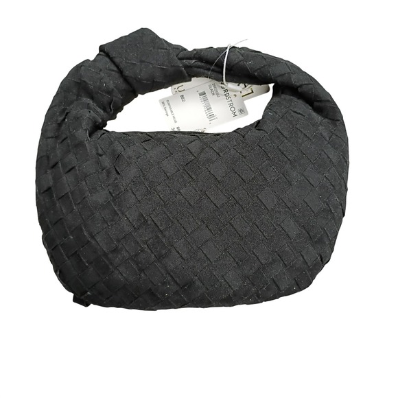 Urban Expressions Handbags - Urban Expressions Woven Hobo Bag Womens Small Black New Knotted Vegan Suede